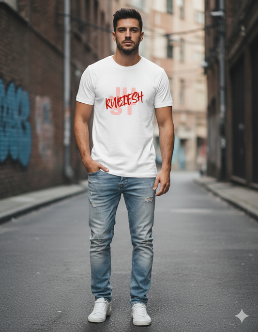 RUBIESH Essential white T-Shirt - REGULAR FIT