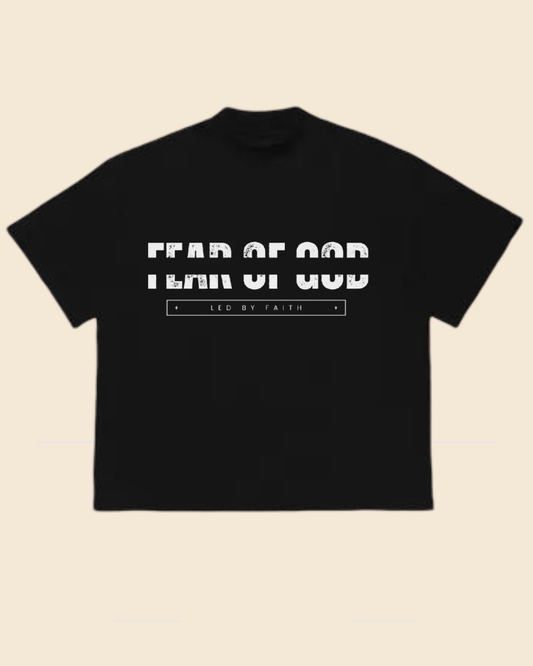 Fear of God – Led by Faith Black T-Shirt - OVERSIZED